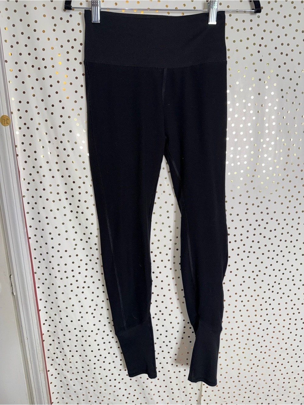 Alo Yoga Black High-Waist Ribbed Leggings